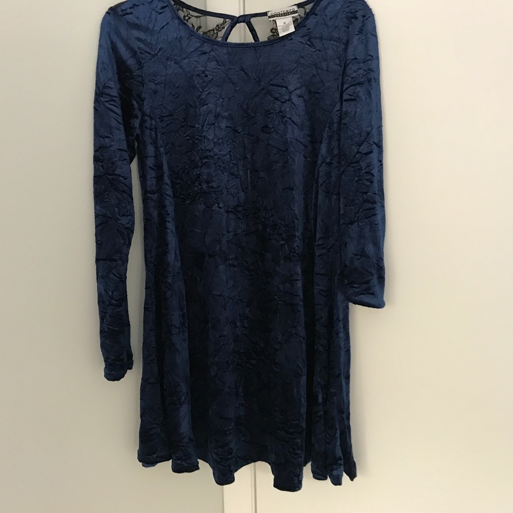 Velvety Blue Mini Dress Size M
